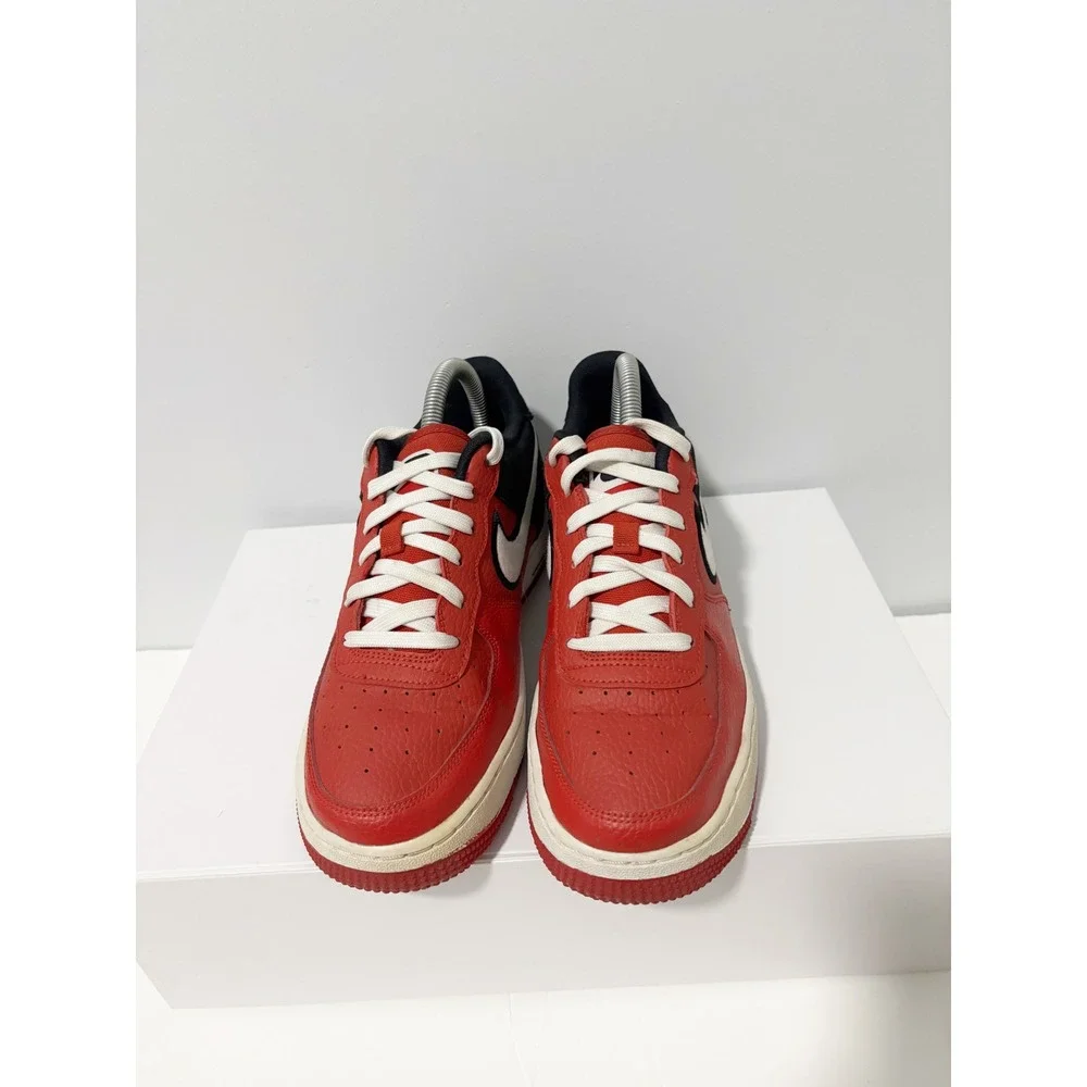 Nike Air Force 1 LV8 1GS Low Kids 6.5Y Mystic Red Black Suede Leather Sneaker